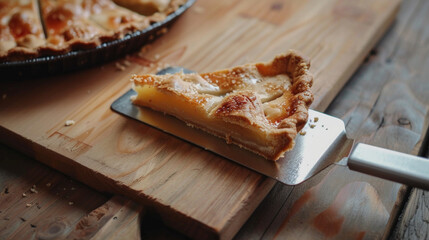 Pie Server: Flat utensil with a triangular blade for serving slices of pie