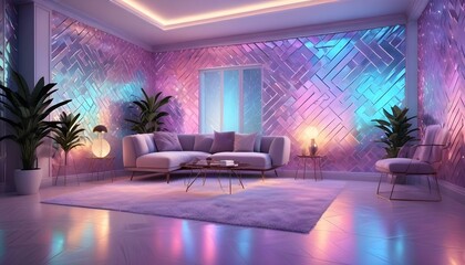 Photo interior modern design room 3d illustration;