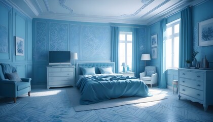 Fototapeta premium Photo interior modern design room 3d illustration;