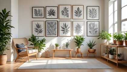 Photo interior modern design room 3d illustration;