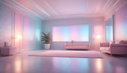 Photo interior modern design room 3d illustration;