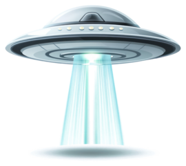 PNG Futuristic UFO with glowing beam