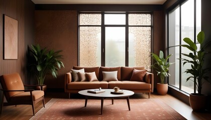 Photo interior modern design room 3d illustration;