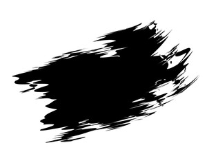 Naklejka premium Black Ink Paint Brush Stroke Frame Isolated On White Background. Vector Illustration