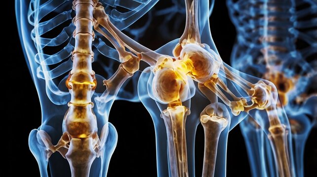 X-Ray of Healthy Bones, clear X-ray image showing strong healthy bones and joints