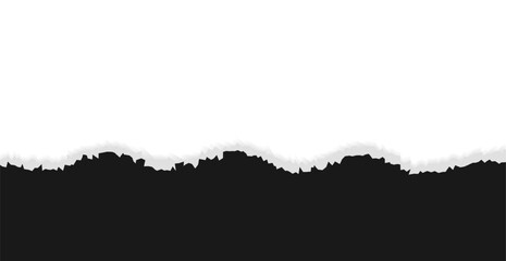 Black Ripped Paper On White Background. Frame. Vector Illustration. Wallpaper. Abstract Banner