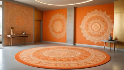 Photo interior modern design room 3d illustration;