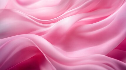 Obraz premium Soft pink silk fabric with elegant folds, abstract texture. Luxury fashion and textile concept