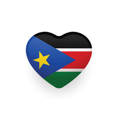 	
National flag of Republic of South Sudan shaped as heart. South Sudan flag. Vector Illustration.	
