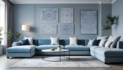 Photo interior modern design room 3d illustration;