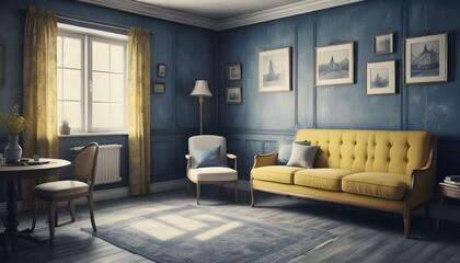 Photo interior modern design room 3d illustration;