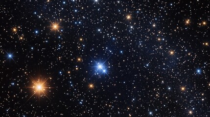 Fototapeta premium Constellations of stars shining brightly against a pitch-black night, perfect for a stargazing scene.