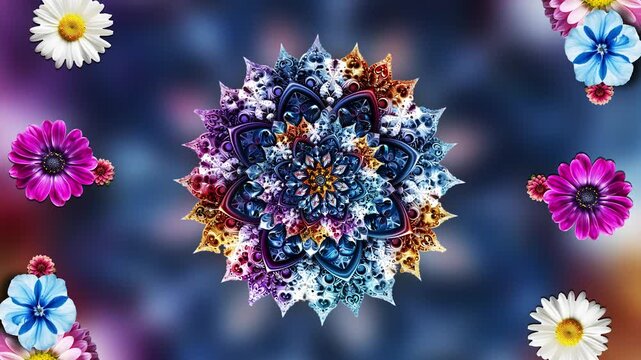 Mandala ornament background looping smoothly, arabic islamic style for any purpose with copy space. Islamic background