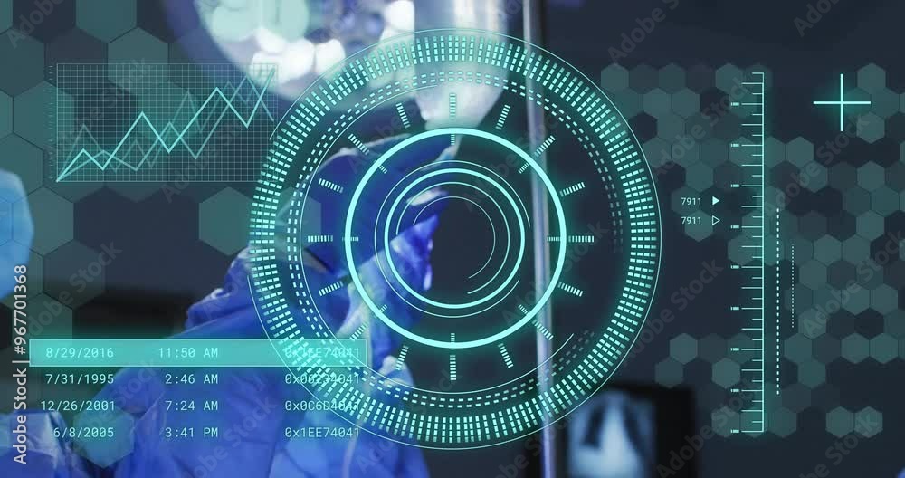 Poster animation of scope scanning and data processing over diverse surgeons in operating theatre