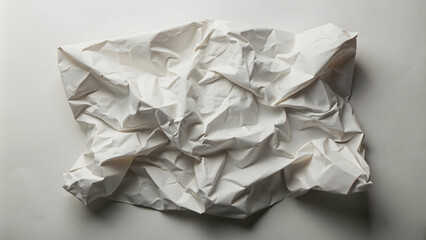 Crumpled paper with visible creases and folds, crumpled, paper, wrinkled, office, trash, document, garbage, waste, discarded