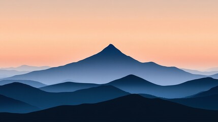 sunset peak with a silhouette of a mountain against a serene gradient sky capturing the tranquil beauty of nature for peaceful landscape images