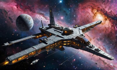 Obraz premium Galactic Outpost cosmic Nebula