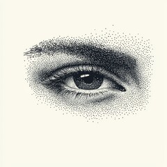 Graphic illustration in retro photocopy style for gothic surreal poster or banner. Halftone stipple effect for grunge punk y2k collage design.