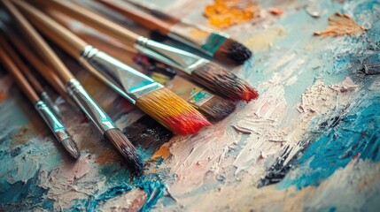 Paint Brushes on Palette