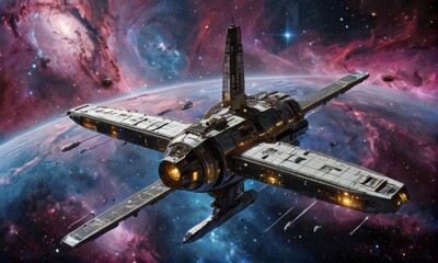 Obraz premium Galactic Outpost cosmic Nebula
