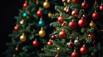 New Free Close-up on a beautifully decorated Christmas tree best Background 
