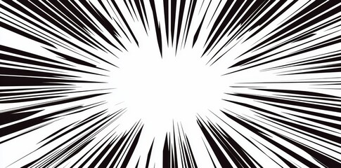 Anime cartoon background with speed lines as manga comic effect. Illustration of blast motion effect or explosion frame. Flash ray blast glow.