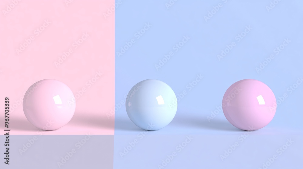 Poster Dynamic 3D abstract geometry with layered pyramids and spheres casting shadows for a futuristic aesthetic ideal for tech or architecture visuals Large space for text in center Stock Photo with copy