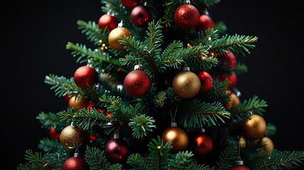 New Free Close-up on a beautifully decorated Christmas tree best Background 