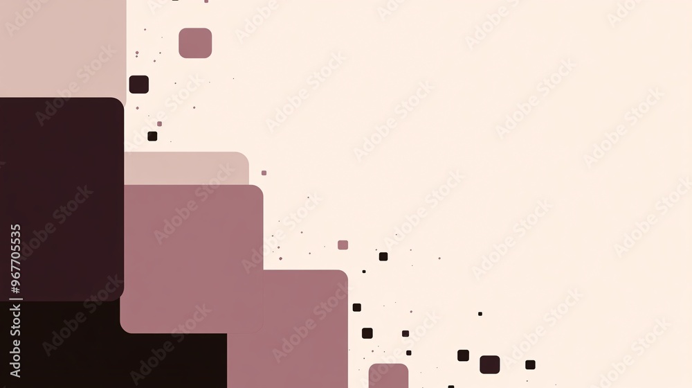 Poster Minimalist monochrome geometry featuring sharp squares and circles in contrasting black and white lines Simple clean design for elegance and sophistication Large space for text in center Stock Photo