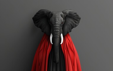 Elephant in a Red Cloak