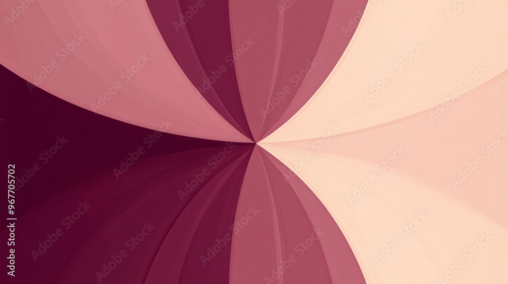 Poster Abstract blend of organic curves and sharp geometric lines Combining flowing shapes with rigid structure for balance between nature and design Large space for text in center Stock Photo with copy
