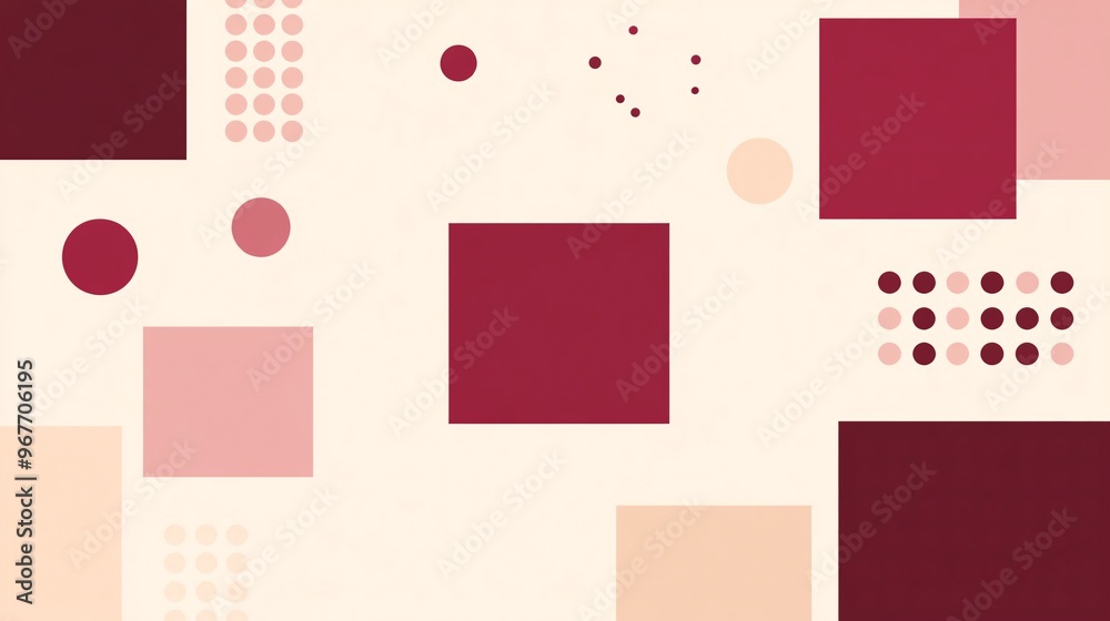 Poster retro inspired geometric pattern using bright bold colors like coral teal and mustard yellow capturi