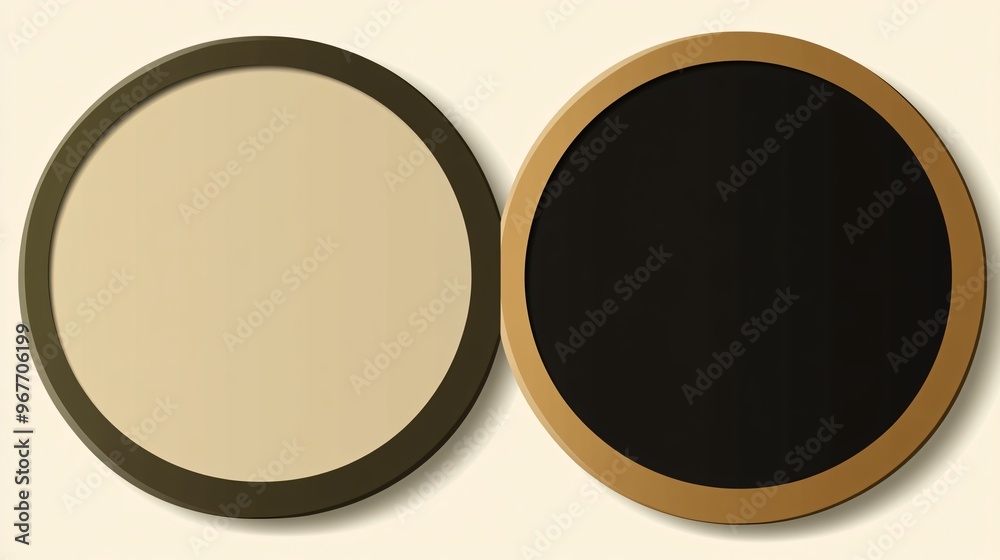 Aufkleber Symmetry in motion with geometric circles and triangles flowing seamlessly Gradient colors give the illusion of continuous movement Large space for text in center Stock Photo with copy space