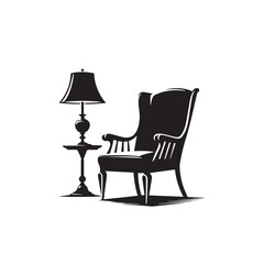 Fototapeta premium Chair silhouette. Chair vector design isolated on white background.