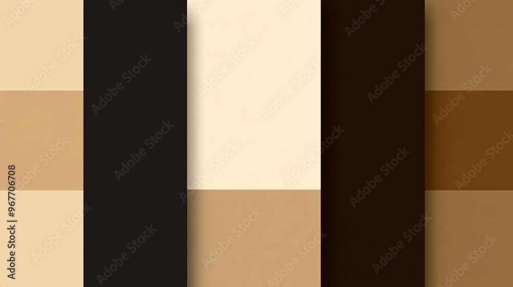 Poster Minimalist geometry with clean black and white rectangles positioned in a structured abstract form Simplicity meets modernity Large space for text in center Stock Photo with copy space