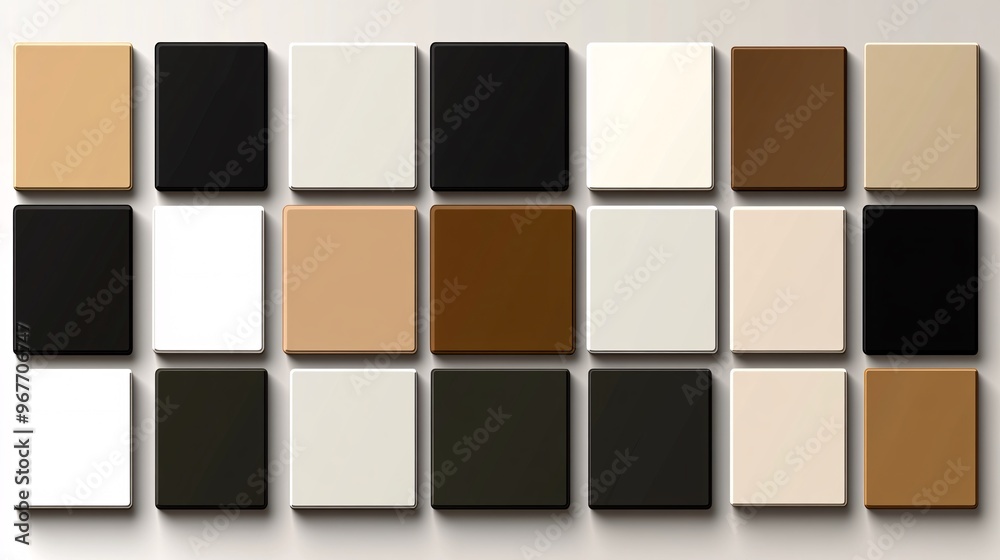 Poster Minimalist geometry with clean black and white rectangles positioned in a structured abstract form Simplicity meets modernity Large space for text in center Stock Photo with copy space