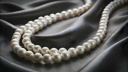 Elegant pearl necklace on black velvet background, pearls, necklace, jewelry, luxury, fashion, accessories, elegant, glamour