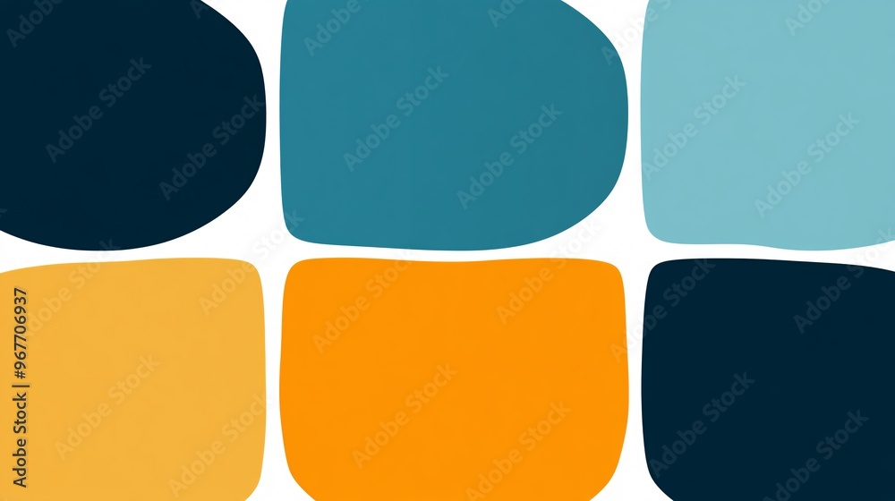 Poster Retro-inspired geometric pattern featuring bold circles and lines in vibrant retro colors creating a nostalgic yet fresh design Large space for text in center Stock Photo with copy space