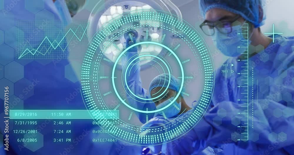 Poster animation of scope scanning and data processing over diverse surgeons in operating theatre