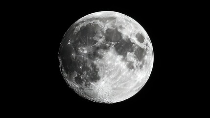 Obraz premium A detailed view of the moon showcasing its craters and surface texture.