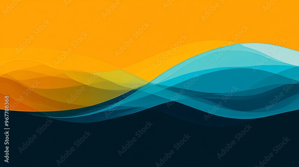 Aufkleber Abstract design merging organic curves with sharp geometric edges creating a unique balance between natural flow and structured forms Ideal for eco-friendly industries Large space for text in center