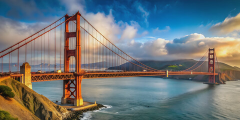 Golden Gate bridge leading to the gates of Valhalla, bridge, symbol, afterlife, mythology, heaven, entrance, journey, destination