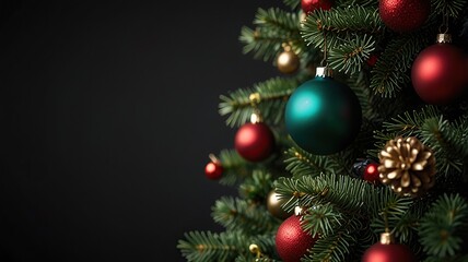 Fototapeta premium New Free Close-up on a beautifully decorated Christmas tree best Background 