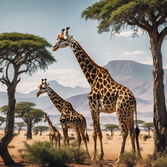 Obraz premium giraffe in the savannah