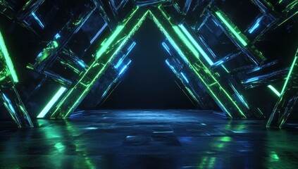 Abstract Neon Glowing Shapes