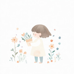 Girl with Flowers.