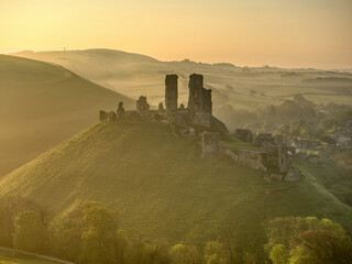 Corfe Castle at Sunrise