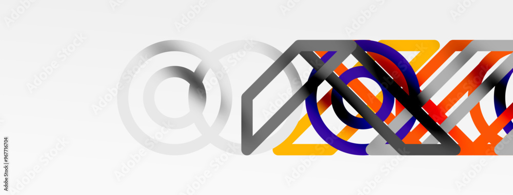 Poster Abstract background - colorful circle lines technology or business digital template