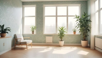 Fototapeta premium Photo interior modern design room 3d illustration;