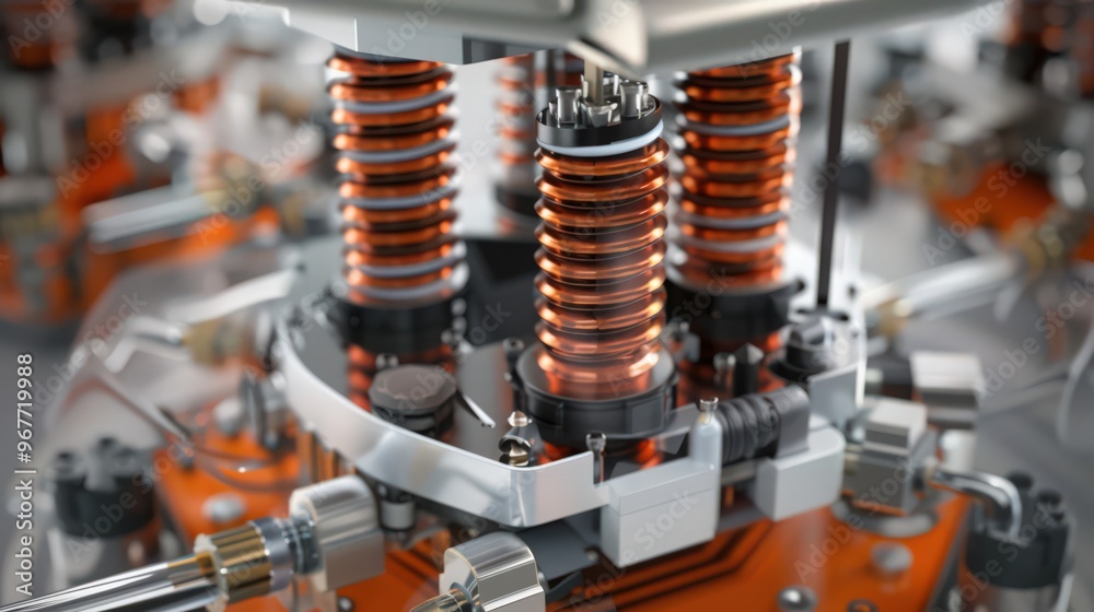 Poster cross-section of a series resonant circuit, illustrating the interaction between inductors and capac
